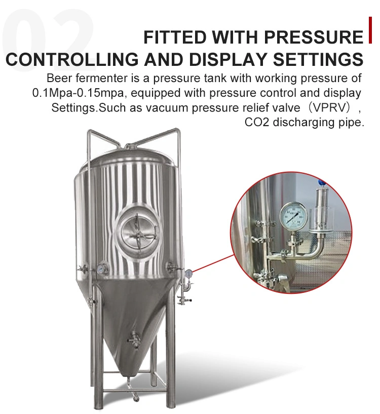 Dye 1000L Beer Brewing Machine Fermentation Equipment with Stainless Steel Fermenter Tank