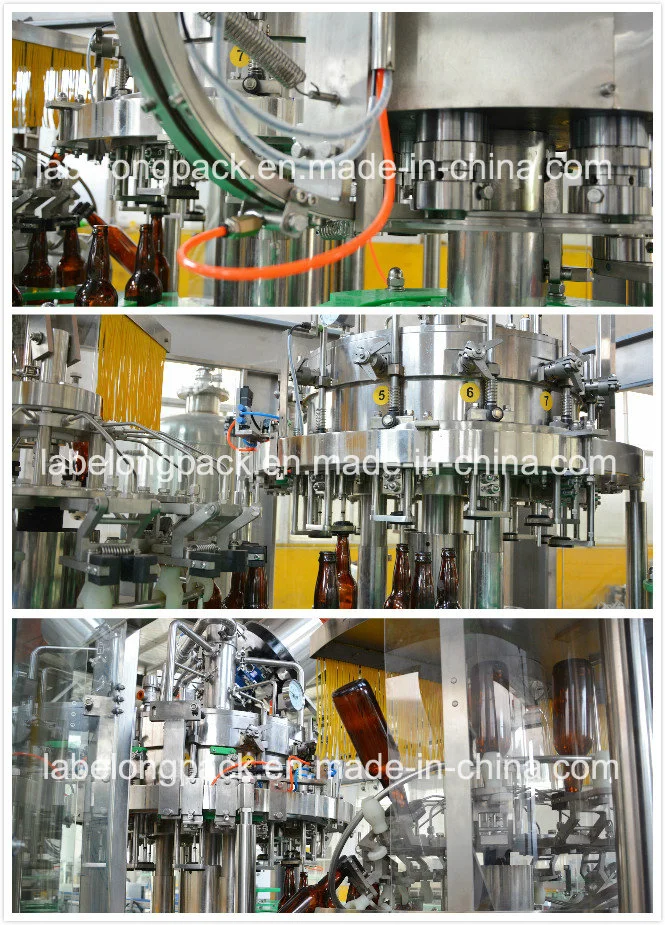 Automatic Glass Bottle Crown Cap Wine/Alcohol/Liquor/Spirits/Beer Washing Filling Capping Bottling Machine